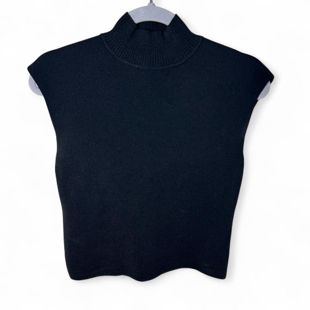 Express black mock neck‎ sweater vest sleeveless tank Size S #knitwear #layering